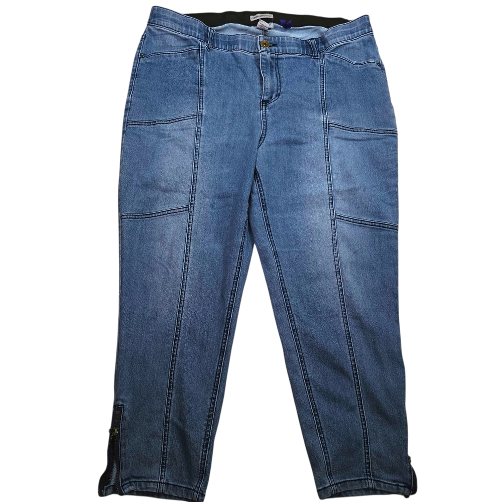 Catherines Comfort Waist Zippered Cargo Jeans In 1XP (16)